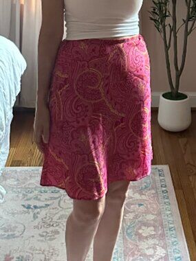 Y2K Vintage Paisley Pink Skirt